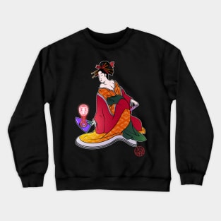 Bijinga - Woman with holographic fans - Daruma Crewneck Sweatshirt